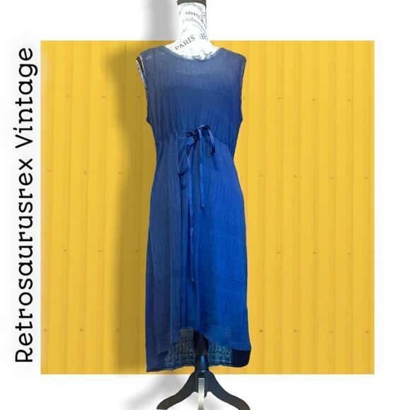 simply Vera Boho Knit Pointelle High Low Sleeveless Dress, Large - Picture 3 of 7